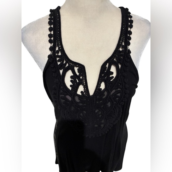Harley-Davidson Women's Black Crochet w/ Netting Detail Top EXCELLENT CONDITION - Picture 4 of 14